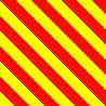 motif répété diagonal, lignes jaunes et rouges
